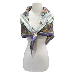 Vintage Look Floral 34" Square Scarf Easter